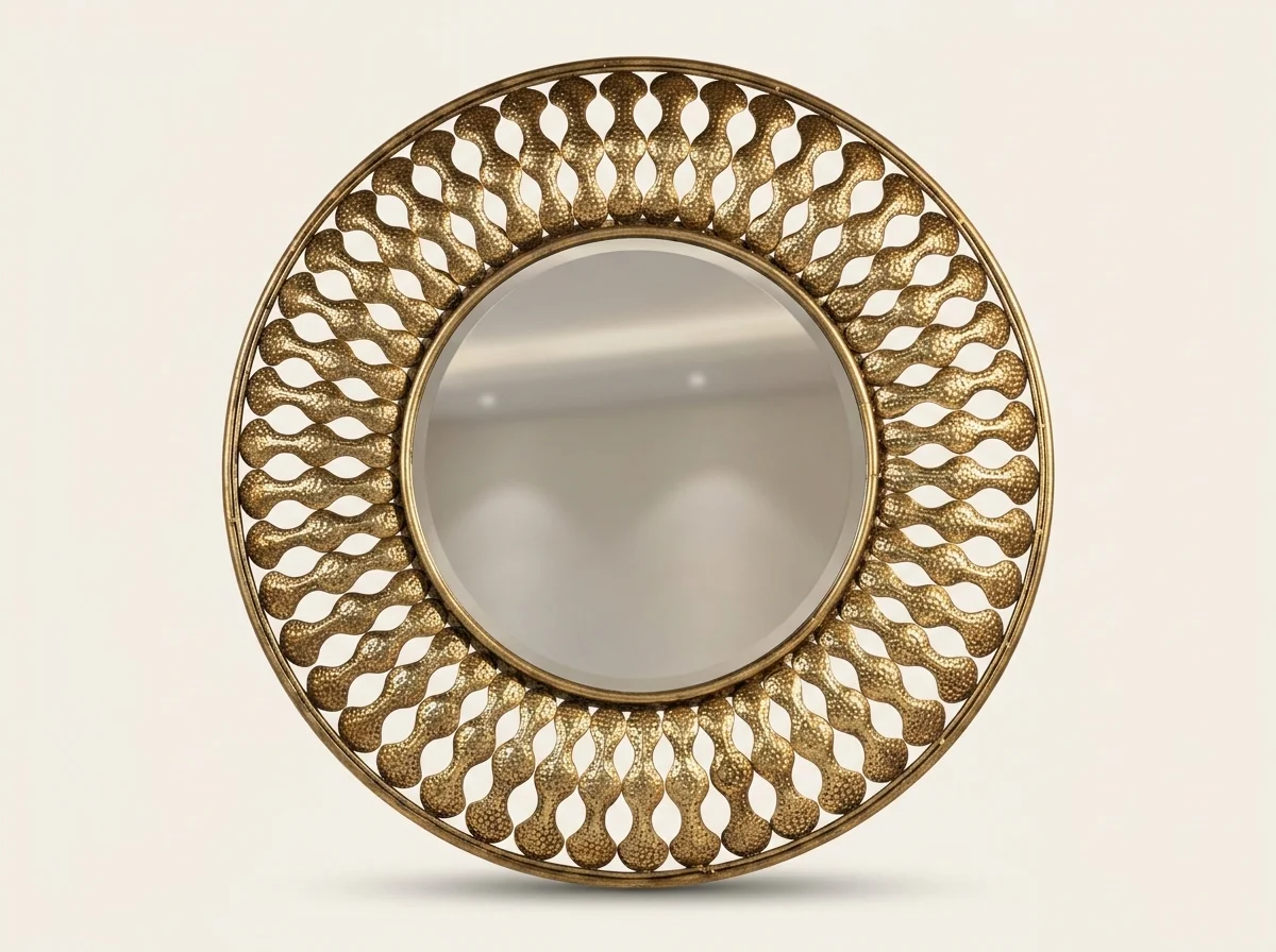 Lotus Weave Round Wall Mirror