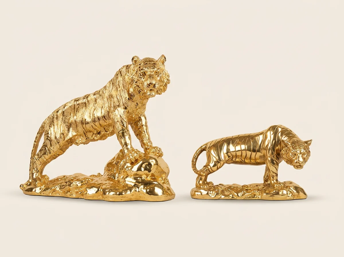 Golden Lion Family Sculpture