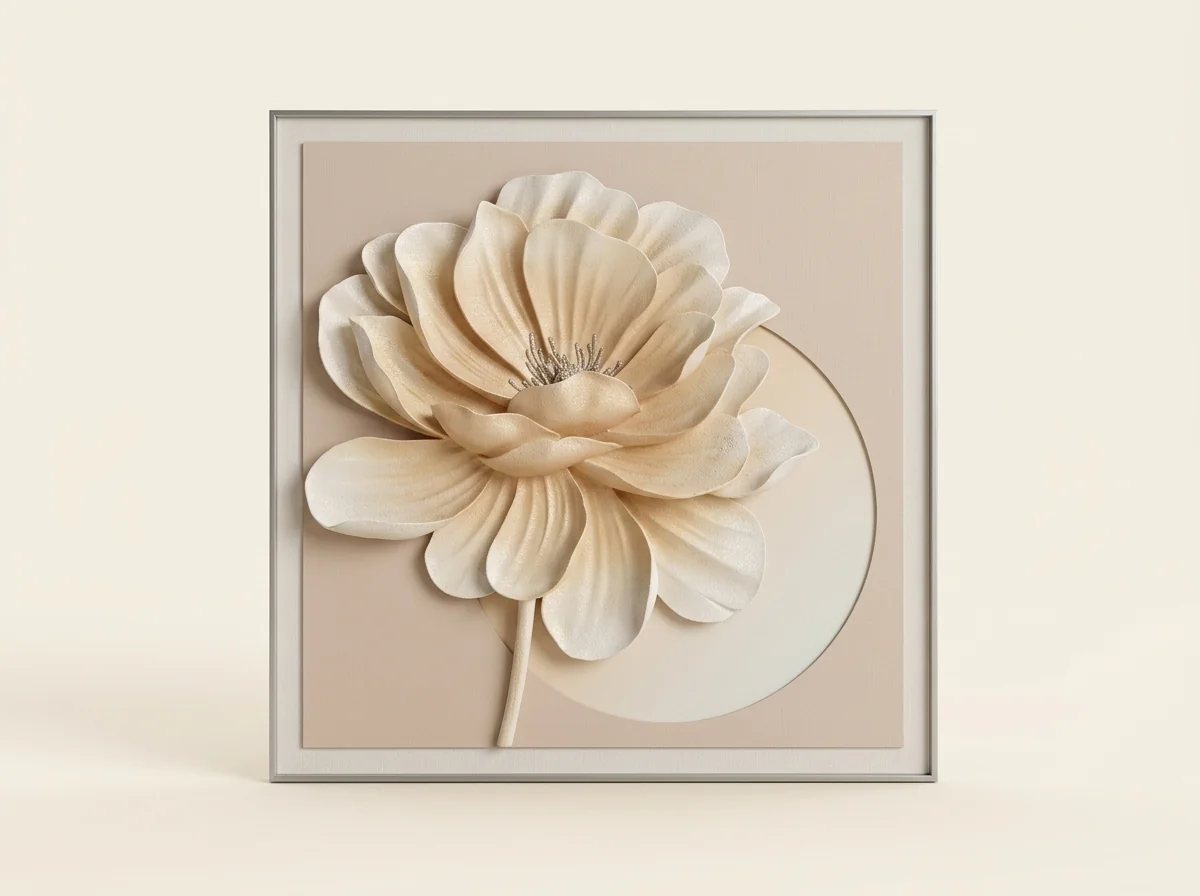 Ivory Blossom 3D Wall Panel