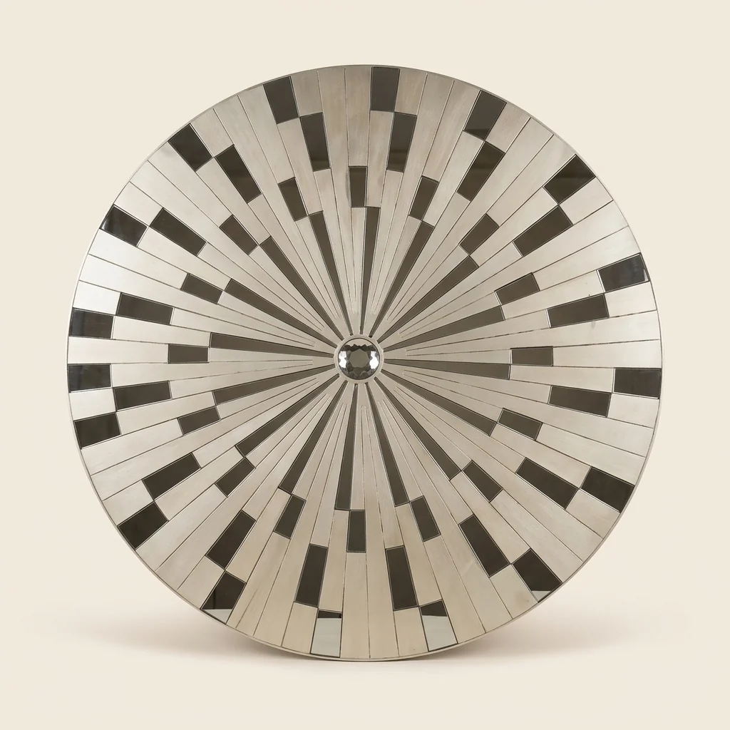 Monochrome Mosaic Round Wall Art