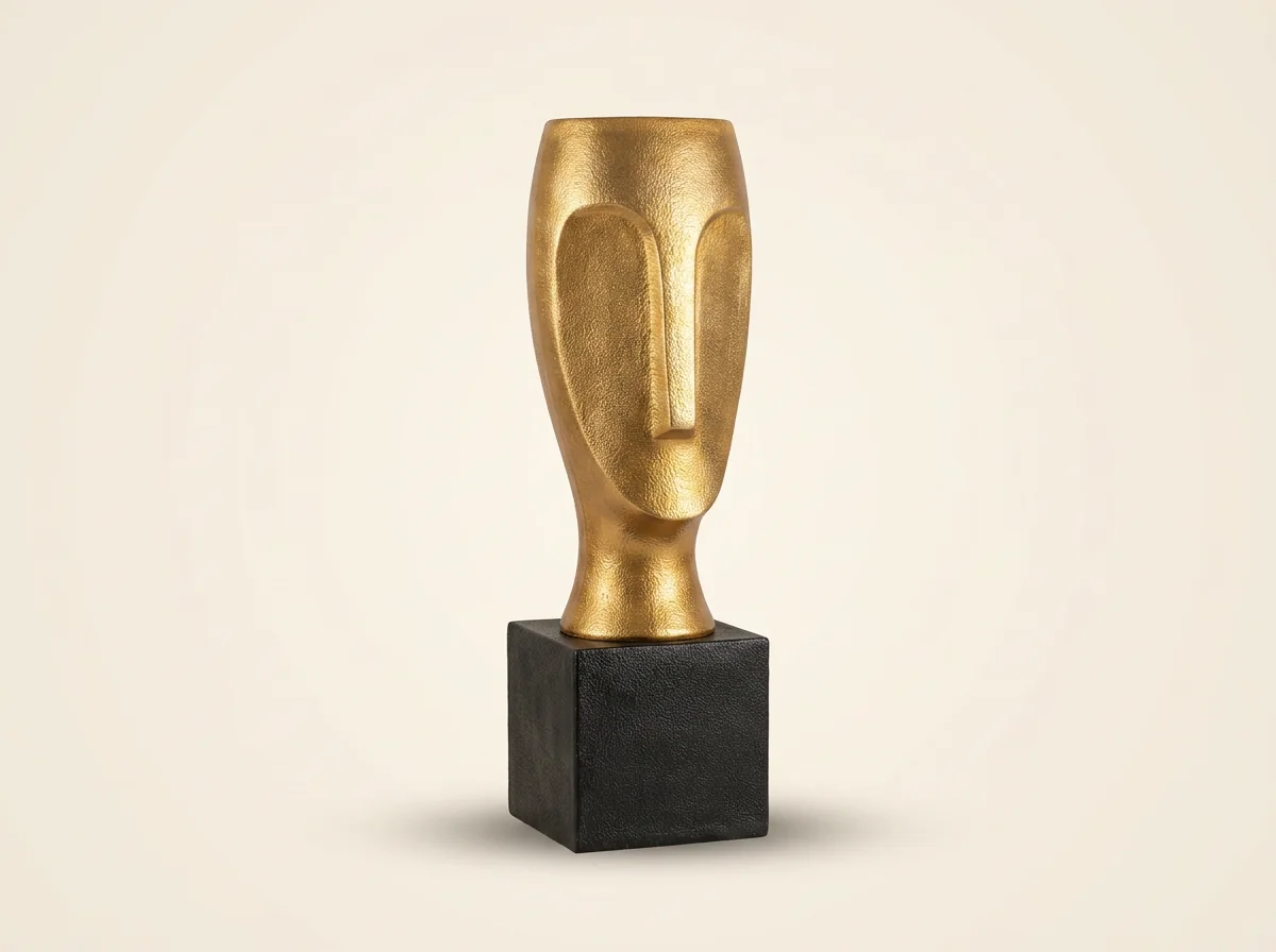 Golden Mask Bust Sculpture