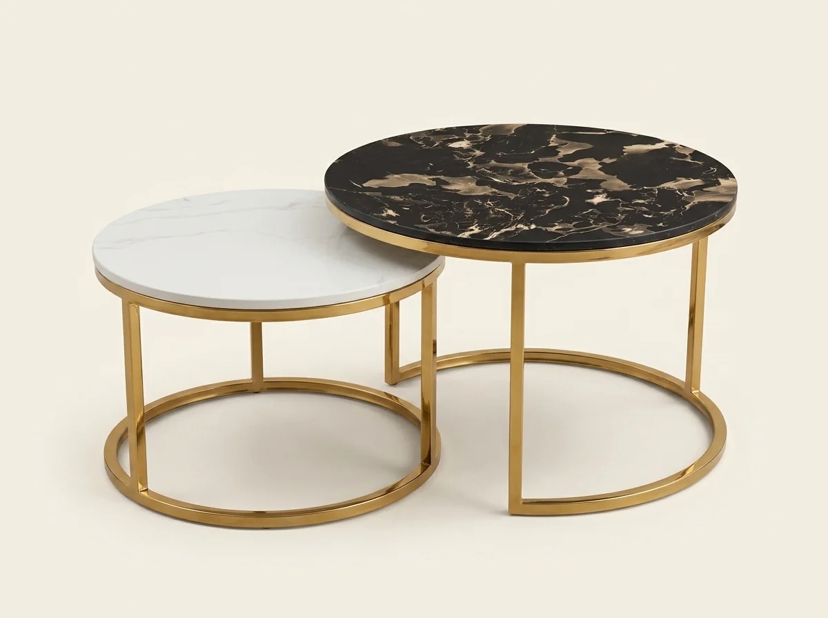Orbit Gold Nesting Coffee Tables