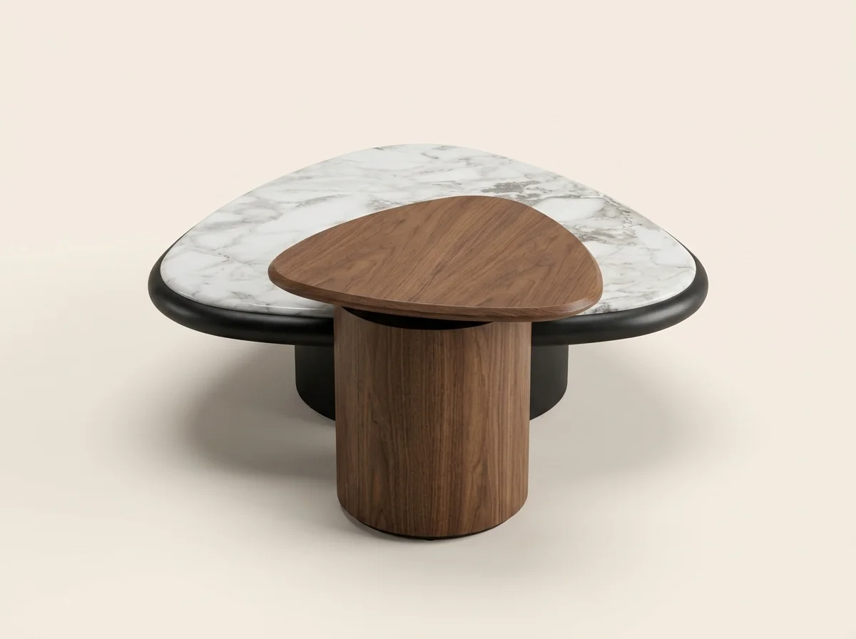 Halo Marble & Walnut Center Table