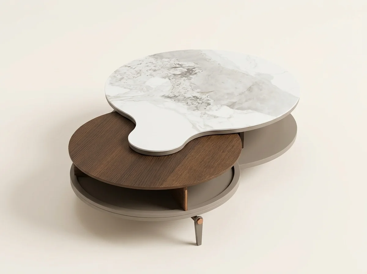 Pebble Tiered Marble Table