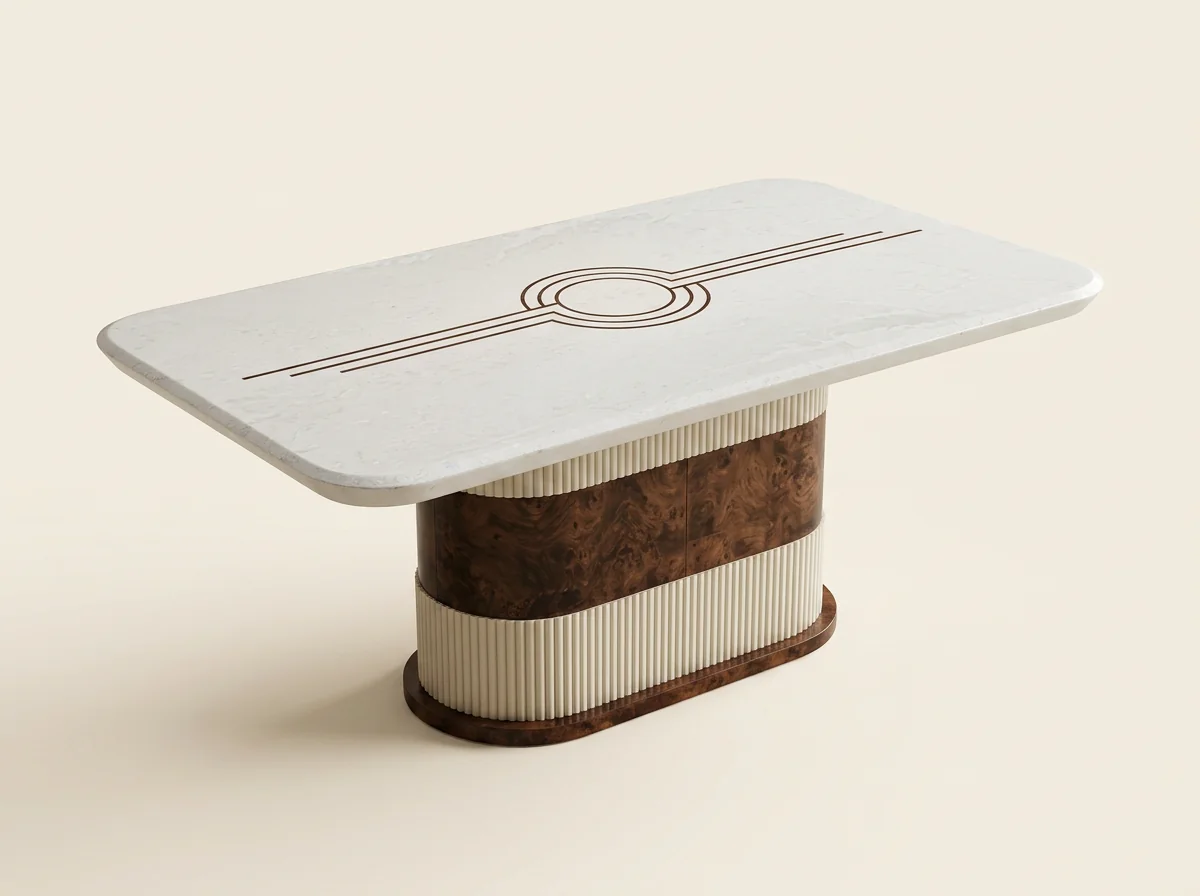 Imperial Marble Flute Dining Table