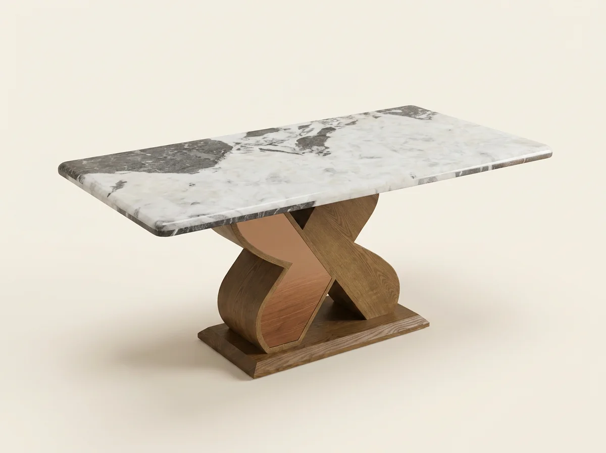 Regal Marble Cross Base Dining Table