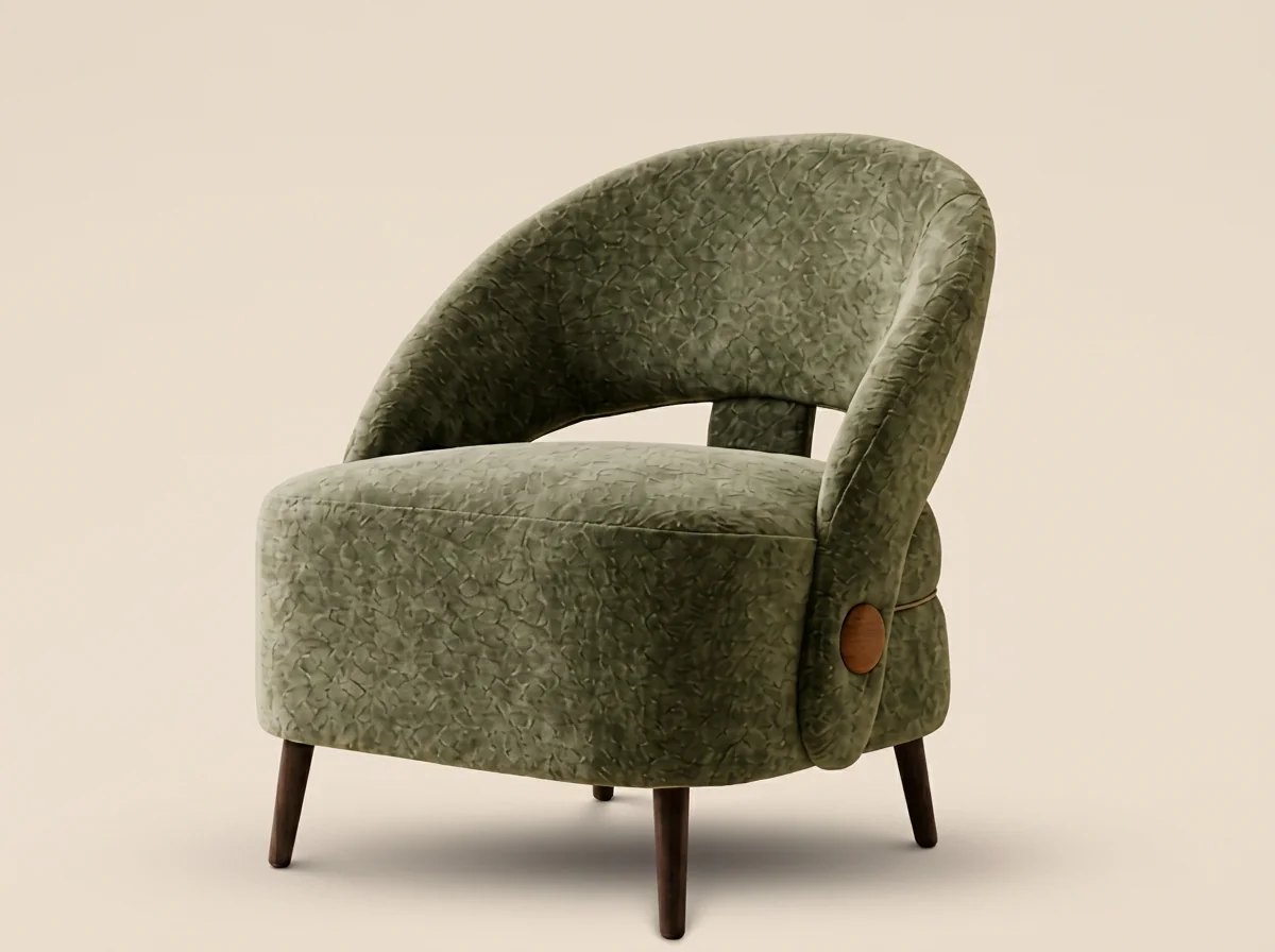 Olive Crescent Accent Chair
