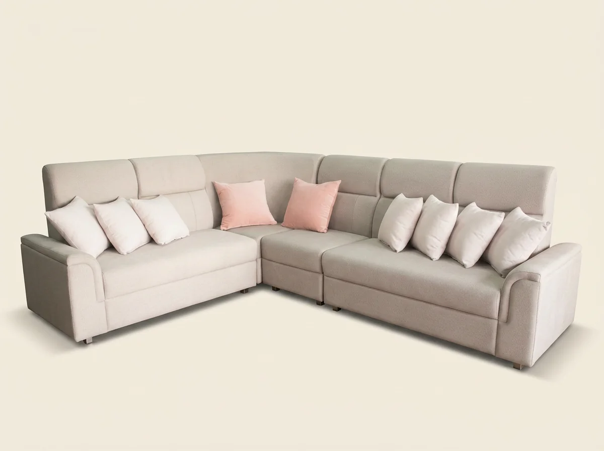 L-Shape Sofa, High Back